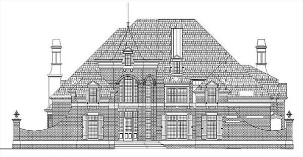 Alternate Brick Front Elevation image of Pontarion II House Plan